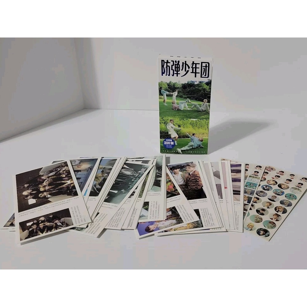 BTS Post Cards and Stickers Fan Box K-pop Memorabilia 200 Piece Set